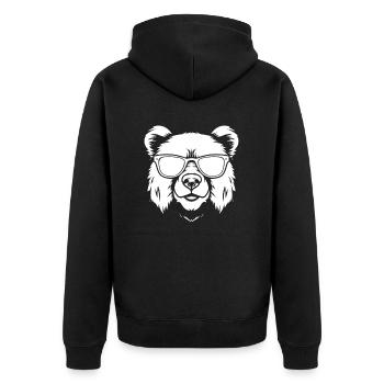 Bear Brown Bear - Unisex Premium Organic Zip Hoodie - black - Back - Nico (187cm)