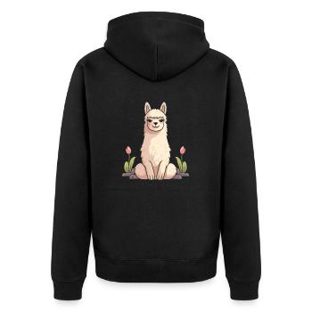 Lama Llama - Veste à capuche bio Premium Unisexe - noir - Dos - Nico (187cm)