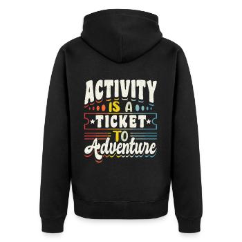 Activity Assistant Squad Team - Unisex Premium Bio Zip Hoodie - Schwarz - Hinten - Nico (187cm)