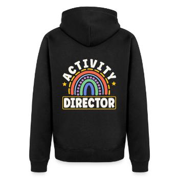 Activity Director Appreciation - Unisex Premium Bio Zip Hoodie - Schwarz - Hinten - Nico (187cm)