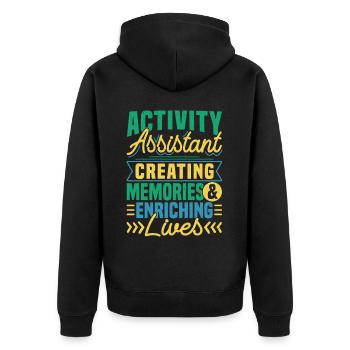Activity Assistant Appreciation - Unisex Premium Bio Zip Hoodie - Schwarz - Hinten - Nico (187cm)