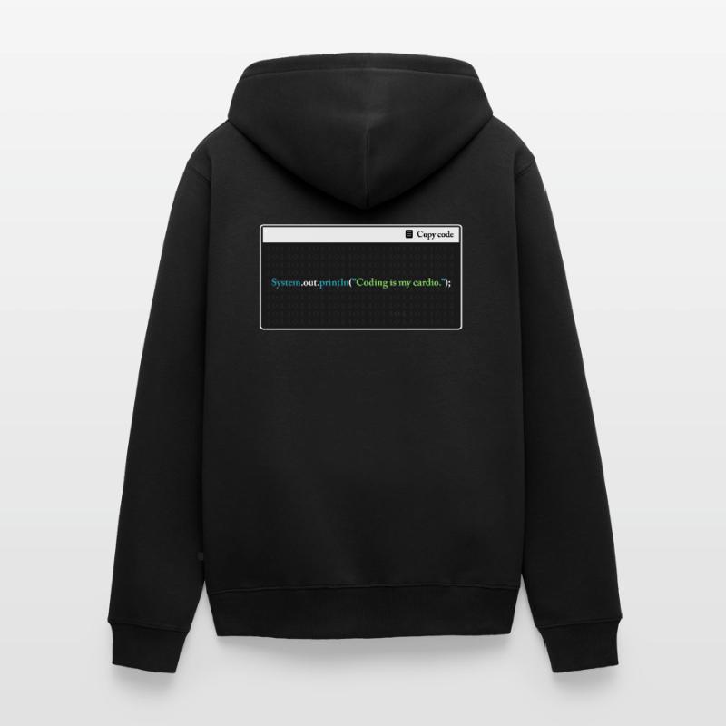 Coding Is My Cardio Funny Programming Computer Cod Unisex Premium Bio Zip Hoodie