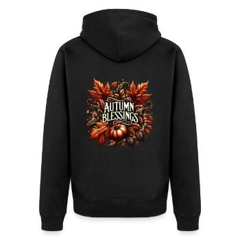 Automne Automne - Thanksgiving L’heure de la dinde pour les garçons - Veste à capuche bio Premium Unisexe - noir - Dos - Nico (187cm)