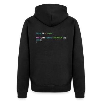 Funny Programmer Nerd Computer Science Programming - Unisex Premium Bio Zip Hoodie - Schwarz - Hinten - Nico (187cm)