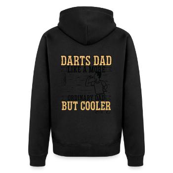 Darts Dad Like a more ordinary - Unisex Premium Bio Zip Hoodie - Schwarz - Hinten - Nico (187cm)