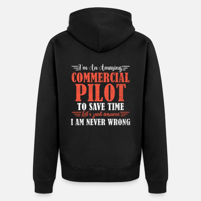 Pilote professionnel génial - Veste à capuche bio Premium Unisexe - noir