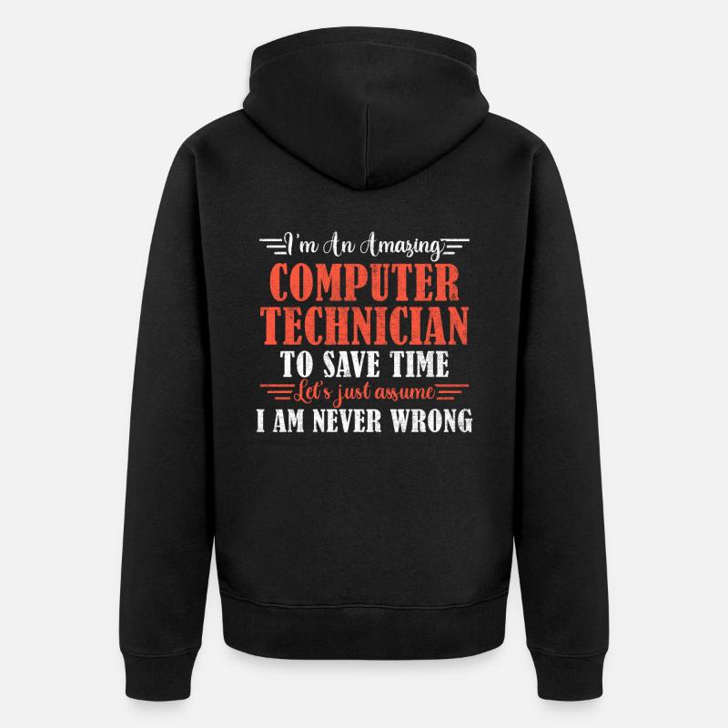 Awesome Computer Technician - Unisex Premium Bio Zip Hoodie - Schwarz