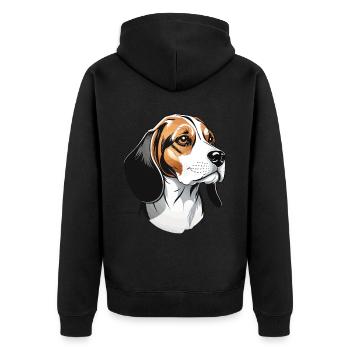 Beagle Streetwear Style Dog Lover Design - Veste à capuche bio Premium Unisexe - noir - Dos - Nico (187cm)