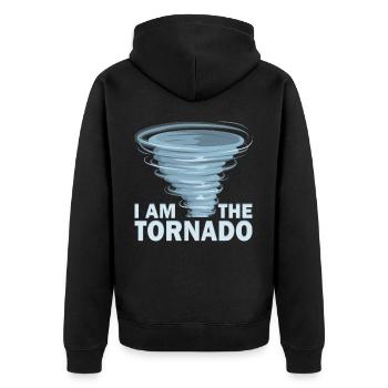 Der Hurrikan Meteorologe Des Sturm Twister Tornado - Unisex Premium Bio Zip Hoodie - Schwarz - Hinten - Nico (187cm)