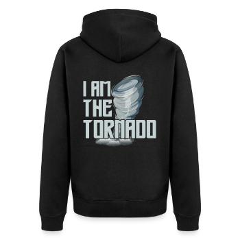 Der Hurrikan Meteorologe Des Sturm Twister Tornado - Unisex Premium Bio Zip Hoodie - Schwarz - Hinten - Nico (187cm)