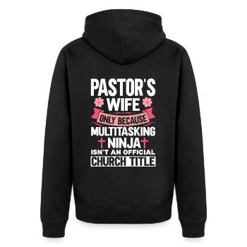 Pasteur Femme Jésus Appréciation de l’Église Chrétienne - Veste à capuche bio Premium Unisexe - noir - Dos - Nico (187cm)