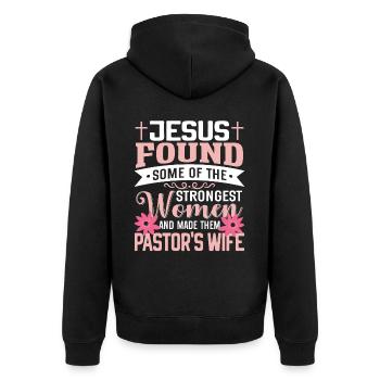Pasteur Femme Jésus Appréciation de l’Église Chrétienne - Veste à capuche bio Premium Unisexe - noir - Dos - Nico (187cm)