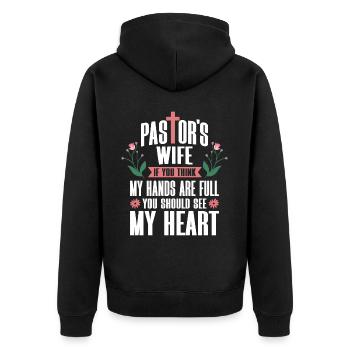 Pasteur Femme Jésus Appréciation de l’Église Chrétienne - Veste à capuche bio Premium Unisexe - noir - Dos - Nico (187cm)