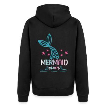 Geburtstags Party Kader Für Meerjungfrau - Unisex Premium Bio Zip Hoodie - Schwarz - Hinten - Nico (187cm)