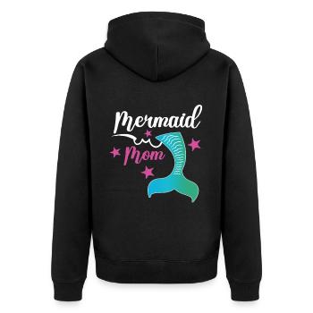 Geburtstags Party Kader Für Meerjungfrau - Unisex Premium Bio Zip Hoodie - Schwarz - Hinten - Nico (187cm)