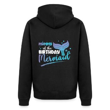 Geburtstags Party Kader Für Meerjungfrau - Unisex Premium Bio Zip Hoodie - Schwarz - Hinten - Nico (187cm)