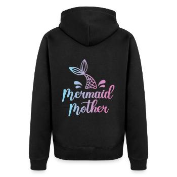 Geburtstags Party Kader Für Meerjungfrau - Unisex Premium Bio Zip Hoodie - Schwarz - Hinten - Nico (187cm)