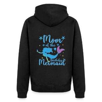 Geburtstags Party Kader Für Meerjungfrau - Unisex Premium Bio Zip Hoodie - Schwarz - Hinten - Nico (187cm)