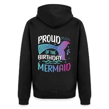 Geburtstags Party Kader Für Meerjungfrau - Unisex Premium Bio Zip Hoodie - Schwarz - Hinten - Nico (187cm)