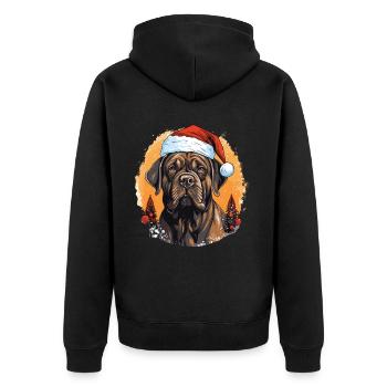 Un chien de race Mastiff fête Noël - Veste à capuche bio Premium Unisexe - noir - Dos - Nico (187cm)