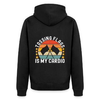 Fahnenschwenker Marching Band Color Guard - Unisex Premium Bio Zip Hoodie - Schwarz - Hinten - Nico (187cm)
