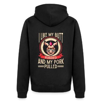 Porc effiloché BBQ Schwein Grill - Veste à capuche bio Premium Unisexe - noir - Dos - Nico (187cm)