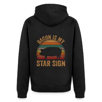 Bacon est mon signe astrologique cochon animal présenté - Veste à capuche bio Premium Unisexe - noir - Dos - Nico (187cm)
