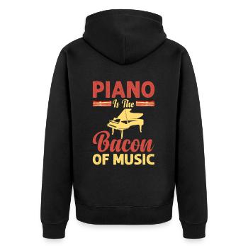 Bacon is the solution to all ham - Unisex Premium Organic Zip Hoodie - black - Back - Nico (187cm)