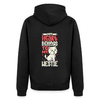 Dog Love - West Highland Terrier - Veste à capuche bio Premium Unisexe - noir - Dos - Nico (187cm)