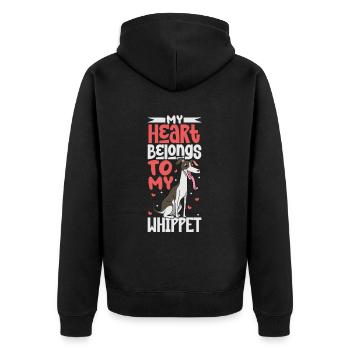Amour de chien - Whippet - Veste à capuche bio Premium Unisexe - noir - Dos - Nico (187cm)