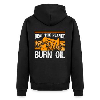 Chauffer la planète Blague - Veste à capuche bio Premium Unisexe - noir - Dos - Nico (187cm)