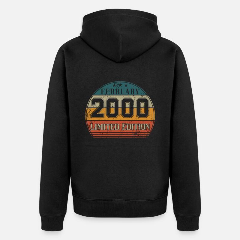 Anniversaire - Edition Limitée Février 2000 - Veste à capuche bio Premium Unisexe - noir