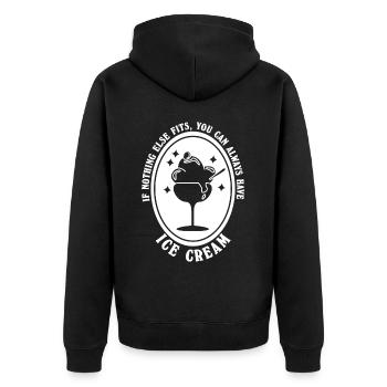 Ice Cream Cup - Unisex Premium Bio Zip Hoodie - Schwarz - Hinten - Nico (187cm)