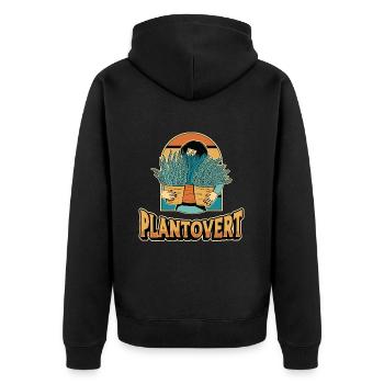 Houseplants Plantovert Indoor Plants Flower Pot - Unisex Premium Organic Zip Hoodie - black - Back - Nico (187cm)