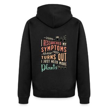 Plantes d’intérieur J’ai fait des recherches sur mes symptômes Plantes d’intérieur - Veste à capuche bio Premium Unisexe - noir - Dos - Nico (187cm)