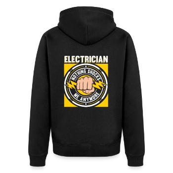 Plus rien ne me choque Électricien - Veste à capuche bio Premium Unisexe - noir - Dos - Nico (187cm)