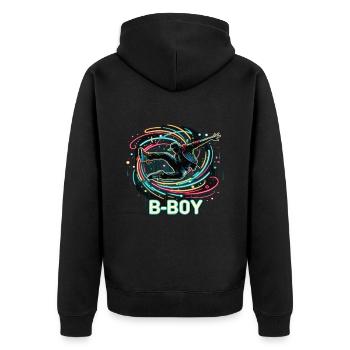 Breakdance Breakdancer Breakdance Kinder - Unisex Premium Bio Zip Hoodie - Schwarz - Hinten - Nico (187cm)
