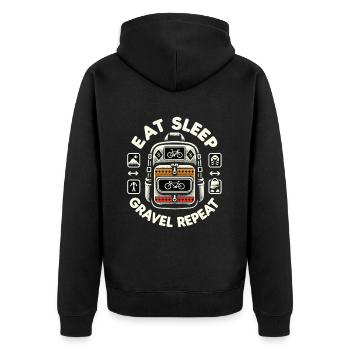 Manger Dormir Gravel Répéter - Veste à capuche bio Premium Unisexe - noir - Dos - Nico (187cm)