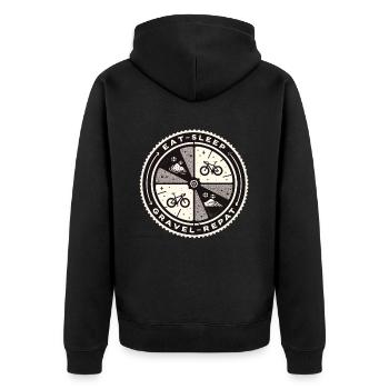 Manger Dormir Gravel Répéter - Veste à capuche bio Premium Unisexe - noir - Dos - Nico (187cm)