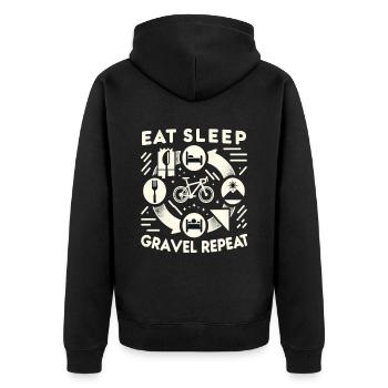 Manger Dormir Gravel Répéter - Veste à capuche bio Premium Unisexe - noir - Dos - Nico (187cm)