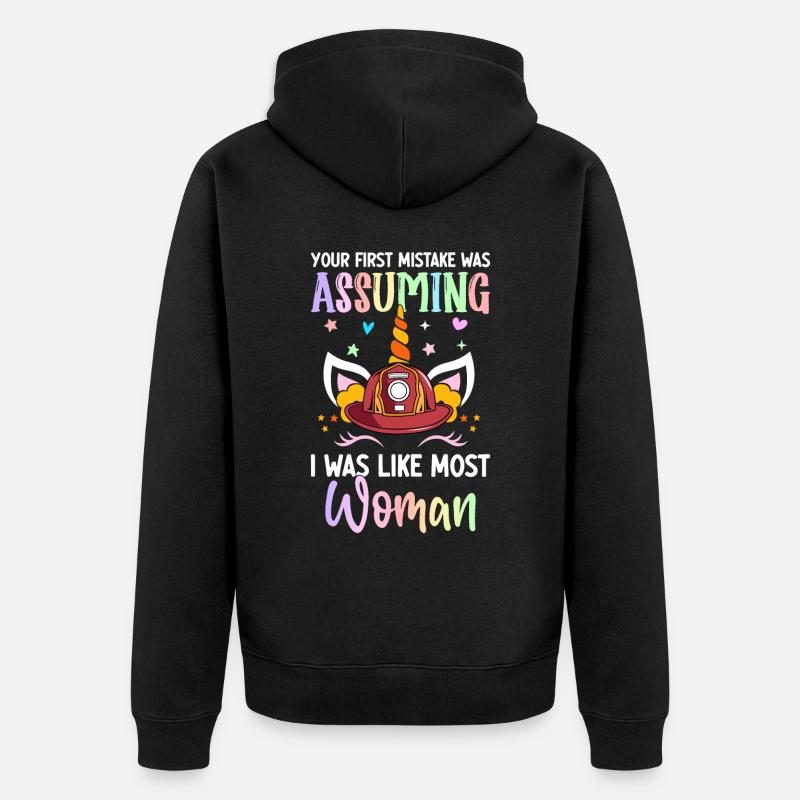 Feuerwehrmann Brandbekämpfung - Unisex Premium Bio Zip Hoodie - Schwarz
