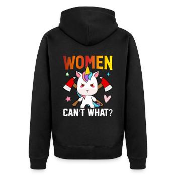 Firefighter Girl Fire Fighting - Unisex Premium Organic Zip Hoodie - black - Back - Nico (187cm)