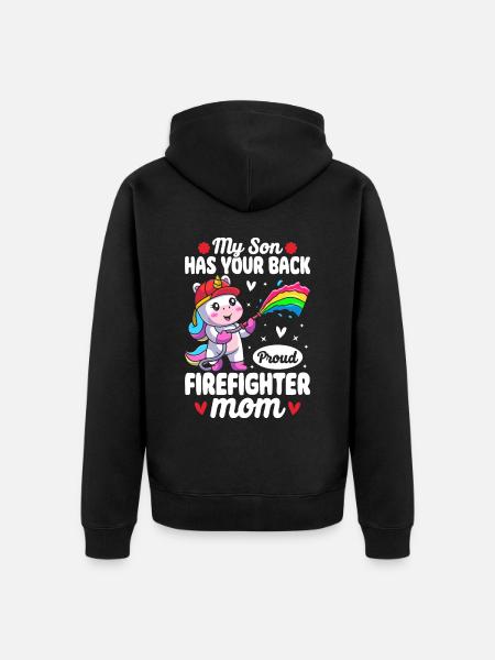 Fire Brigade Mom - Unisex Premium Organic Zip Hoodie - black
