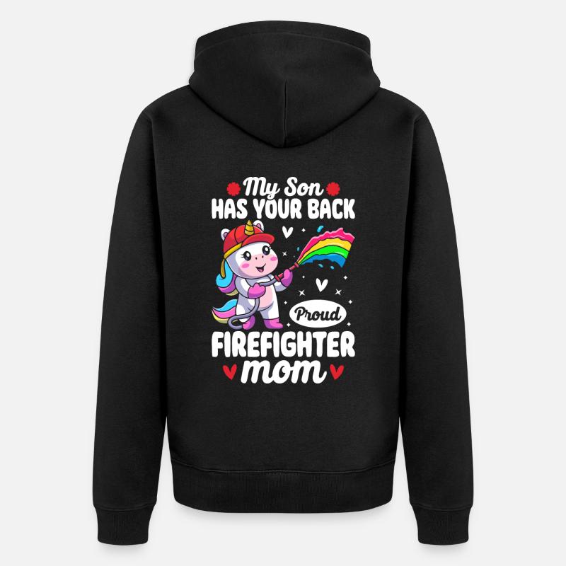 Maman pompiers - Veste à capuche bio Premium Unisexe - noir