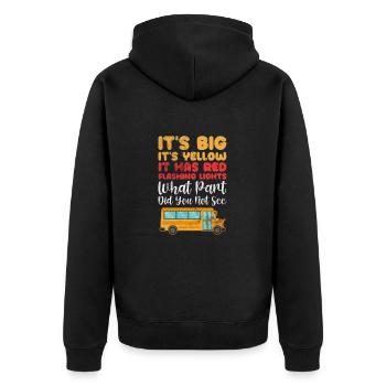 Busfahrer - Unisex Premium Bio Zip Hoodie - Schwarz - Hinten - Nico (187cm)