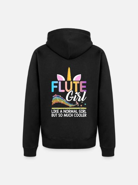 Flute player Flutist - Unisex Premium Organic Zip Hoodie - black