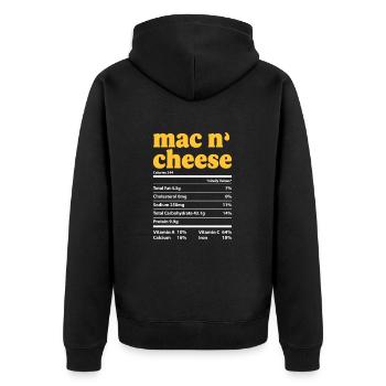Cheese Cheesecake Food Gift - Unisex Premium Organic Zip Hoodie - black - Back - Nico (187cm)
