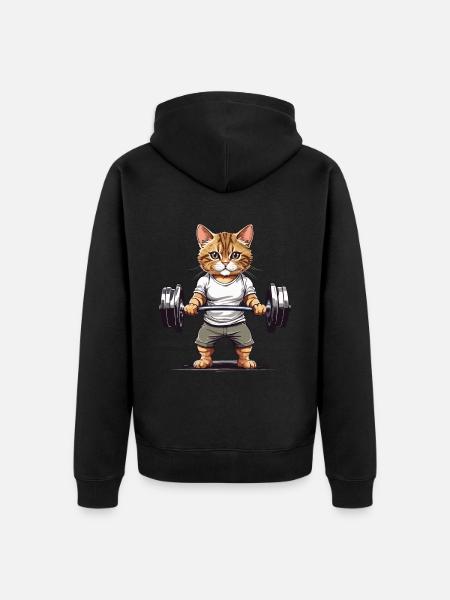Entrenamiento muscular Cat Athlete Fitness - Chaqueta con capucha prémium ecológica unisex - negro