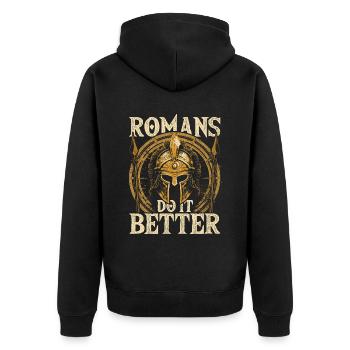 Saturnalien Saturnalia Romans Do It Better - Unisex Premium Organic Zip Hoodie - black - Back - Nico (187cm)