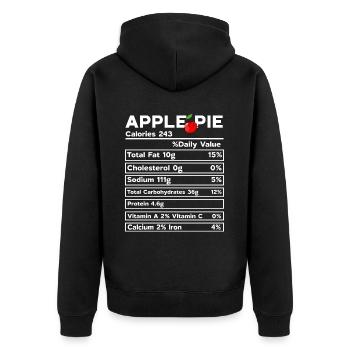 Funny Apple Pie for Family Thanksgiving Nutrition - Unisex Premium Organic Zip Hoodie - black - Back - Nico (187cm)